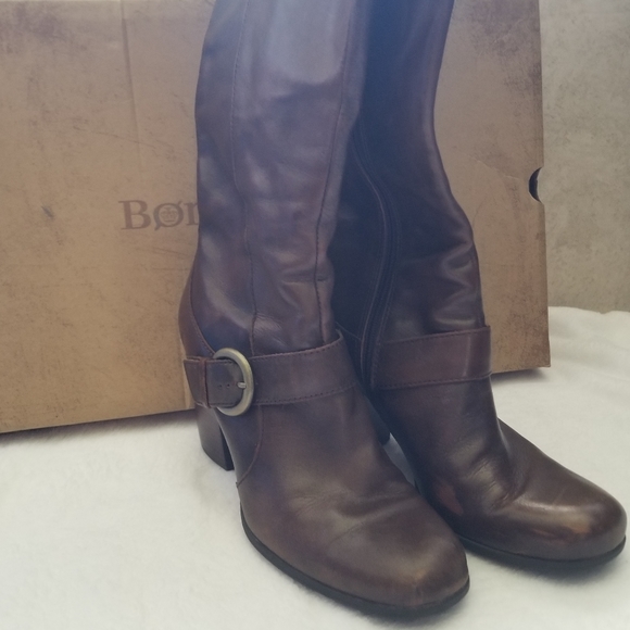 🎉Sold BornBoots 8.5 Rimes Cognac Brown Block Heel - Picture 2 of 8